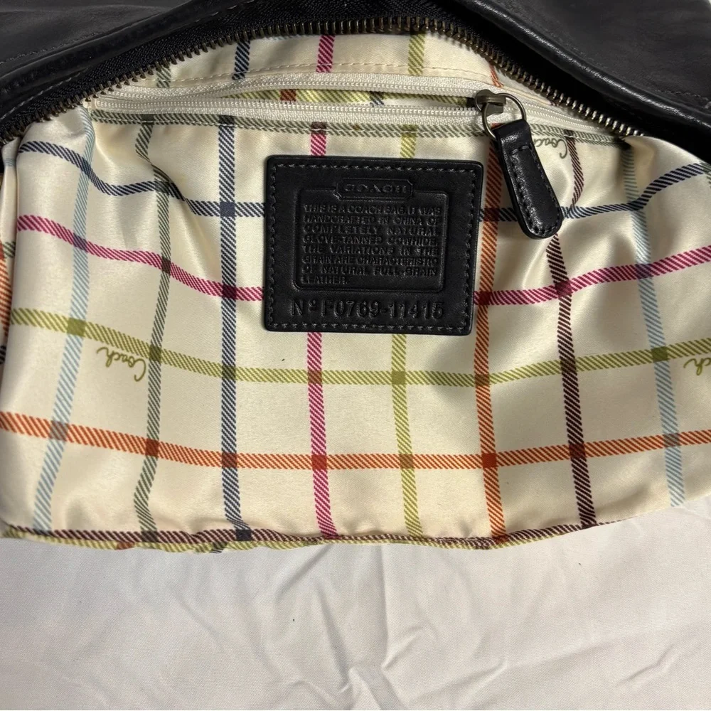 Vintage Coach black leather Bleeker style shoulder bag - Picture 8 of 10